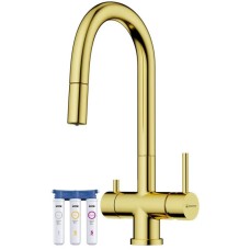 Смеситель для кухни с фильтром Omoikiri Akita-S-LG светлое золото 4994350 + H851P00