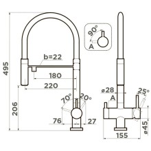 Смеситель для кухни с фильтром Omoikiri Kanto-GB графит 4994356 + H851P00