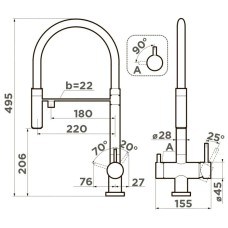 Смеситель для кухни с фильтром Omoikiri Kanto-GB графит 4994356 + H851P00