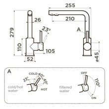 Смеситель для кухни с фильтром Omoikiri Nakagawa 2 Plus-BL черный 4994414 + H851P00
