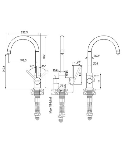 Смеситель для кухни с фильтром Paulmark Essen Es213211-NI + H851P00