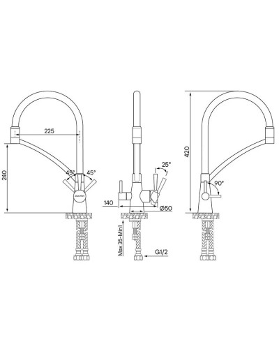 Смеситель для кухни с фильтром Paulmark Sigen SI213111-418 + H851P00