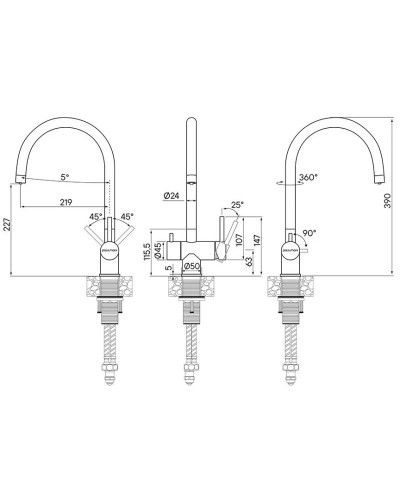 Смеситель для кухни с фильтром Paulmark Heller HE213218-431 + H851P00