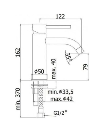 Смеситель для раковины без донного клапана Paffoni Light LIG071NKNSP