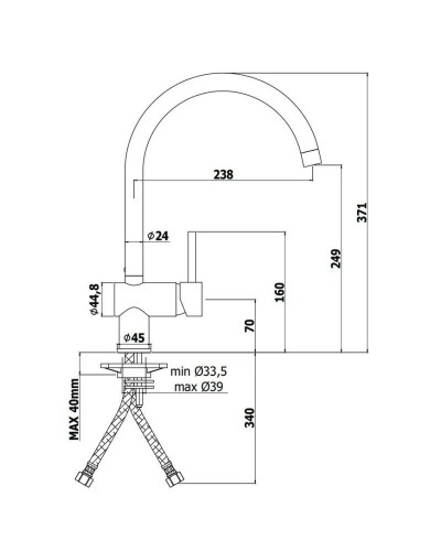 Смеситель для кухни Paffoni Light LIG280HGSP