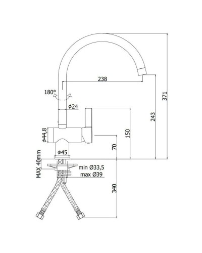 Смеситель для кухни Paffoni Rock RO180CR