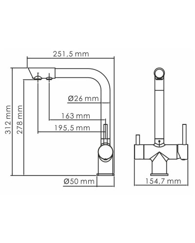 Смеситель для кухни с подключением к фильтру WasserKRAFT A8377