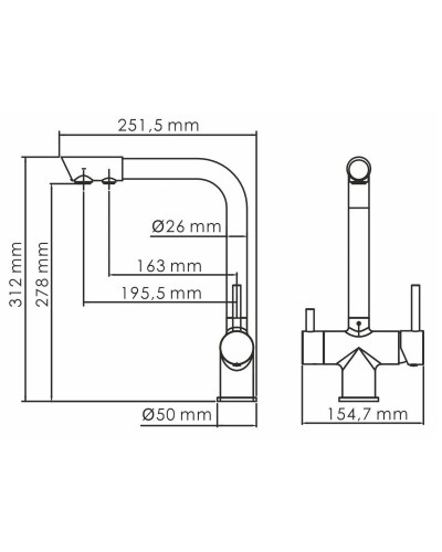 Смеситель для кухни с подключением к фильтру WasserKRAFT A8357