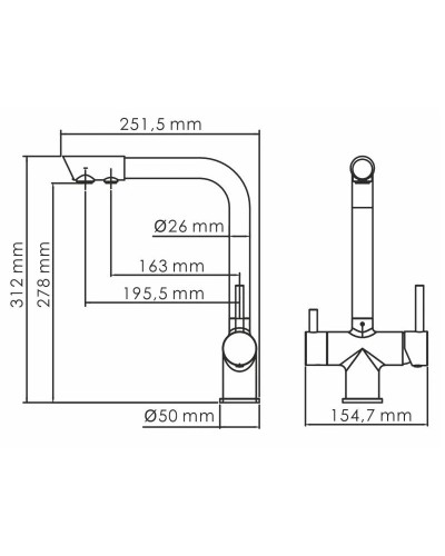 Смеситель для кухни с подключением к фильтру WasserKRAFT A8387