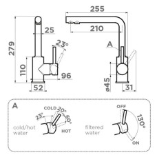 Смеситель для кухни с подключением к фильтру Omoikiri Nakagawa 2 Plus-DC 4994413