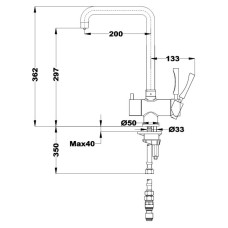 Смеситель для кухни с подключением к фильтру Teka OS 210 116090000