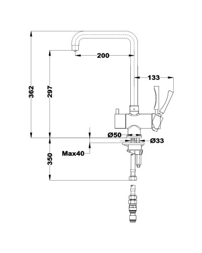 Смеситель для кухни с подключением к фильтру Teka OS 210 116090000