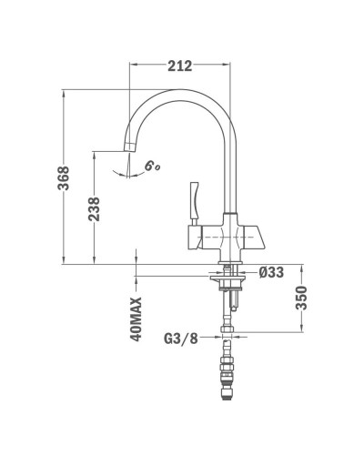 Смеситель для кухни с подключением к фильтру Teka OS 200 182000200