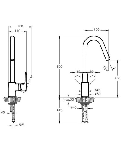 Смеситель для кухни VitrA Root Round A4274226EXP