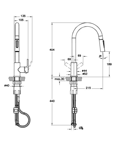 Смеситель для кухни VitrA Maestro A42145EXP