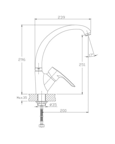 Смеситель для кухни Haiba HB4166-6