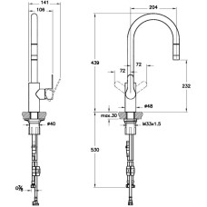 Смеситель для кухни VitrA Inox A42153EXP