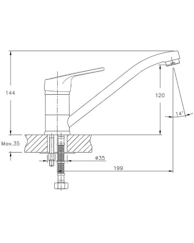 Смеситель для кухни Haiba HB4216-K