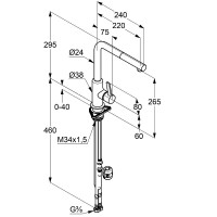 Смеситель для кухни Kludi L-Ine 408519375 Белый Хром