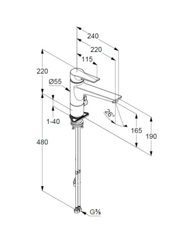 Смеситель для кухни Kludi Mix 329060575