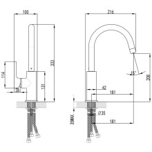 Смеситель для кухни с подключением к фильтру Lemark Comfort бежевый LM3073PBG