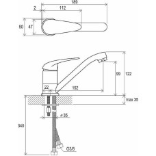 Смеситель для кухни Ravak Suzan SN 015.00 X070009 Хром