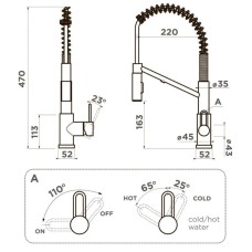 Смеситель для кухни с подключением к фильтру Omoikiri Mikawa 2 Plus-SB-GB графит 4994455