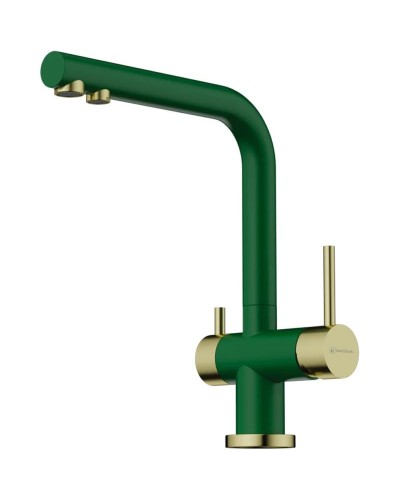 Смеситель для кухни с подключением к фильтру Omoikiri Nagano-RG-LG зеленый матовый/светлое золото 4994432