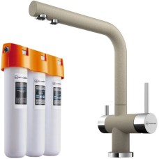 Смеситель для кухни с фильтром Omoikiri Nagano-SA + Pure drop Lite бежевый 4055.8028