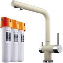 Смеситель для кухни с фильтром Omoikiri Nagano-BE + Pure drop Lite ваниль 4044.8028