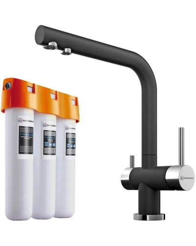 Смеситель для кухни с фильтром Omoikiri Nagano-BL + Pure drop Lite черный 4047.8028