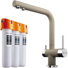 Смеситель для кухни с фильтром Omoikiri Nagano-CA + Pure drop Lite карамель 4217.8028