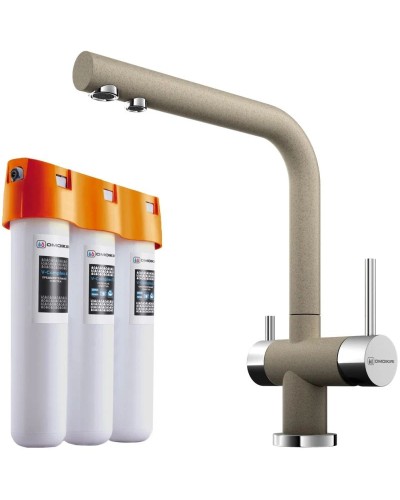 Смеситель для кухни с фильтром Omoikiri Nagano-CA + Pure drop Lite карамель 4217.8028