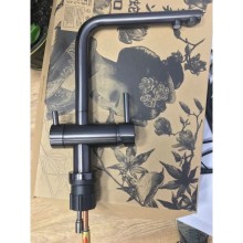 Смеситель для кухни с фильтром Omoikiri Nagano-GM + Pure drop Lite вороненая сталь 4179.8028