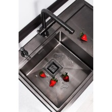 Смеситель для кухни с фильтром Omoikiri Nagano-GM + Pure drop Lite вороненая сталь 4179.8028