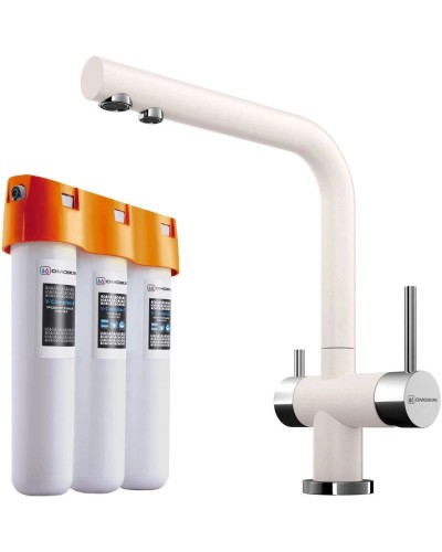 Смеситель для кухни с фильтром Omoikiri Nagano-PA + Pure drop Lite пастила 4216.8028