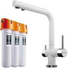 Смеситель для кухни с фильтром Omoikiri Nagano-WH + Pure drop Lite белый 4054.8028