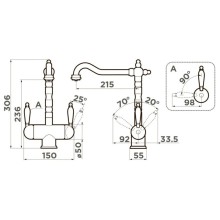 Смеситель для кухни с подключением к фильтру Omoikiri Amagasaki-GB графит 4994362