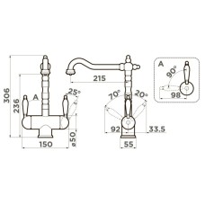 Смеситель для кухни с подключением к фильтру Omoikiri Amagasaki-GB графит 4994362