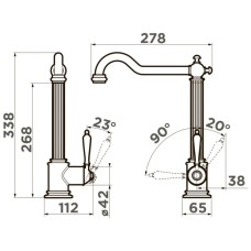 Смеситель для кухни Omoikiri Toshima-SI античное серебро 4994326