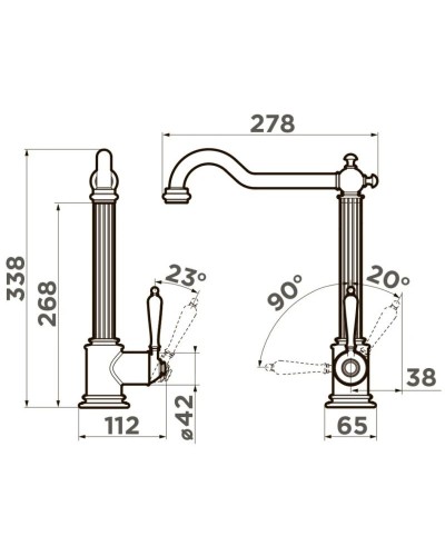 Смеситель для кухни Omoikiri Toshima-AB античная латунь 4994324