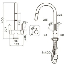Смеситель для кухни с подключением к фильтру Omoikiri Akita-S-TO toscana 4994439