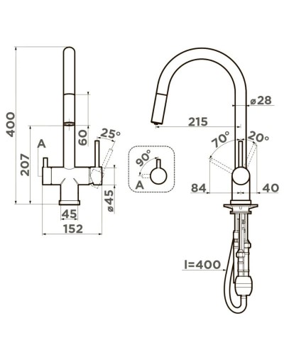 Смеситель для кухни с подключением к фильтру Omoikiri Akita-S-IB indigo blue 4994438