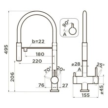 Смеситель для кухни с подключением к фильтру Omoikiri Kanto-TO toscana 4994428