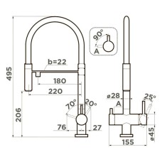 Смеситель для кухни с подключением к фильтру Omoikiri Kanto-IB indigo blue 4994427