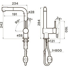 Смеситель для кухни Omoikiri Tanigawa-SB-BN нержавеющая сталь 4994457
