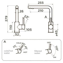 Смеситель для кухни с подключением к фильтру Omoikiri Nakagawa 2 Plus-LG светлое золото 4994482