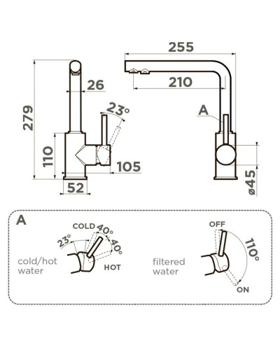 Смеситель для кухни с подключением к фильтру Omoikiri Nakagawa 2 Plus-LG светлое золото 4994482