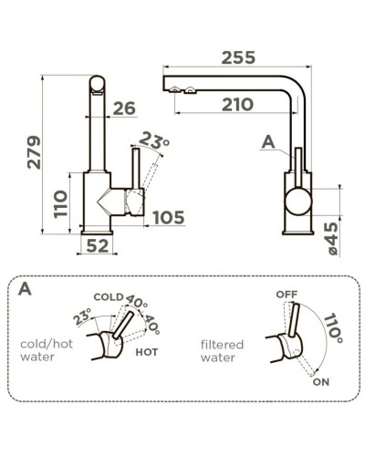 Смеситель для кухни с подключением к фильтру Omoikiri Nakagawa 2 Plus-IB indigo blue 4994444
