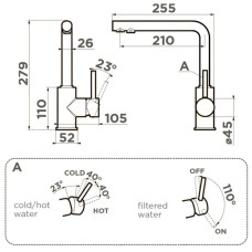 Смеситель для кухни с подключением к фильтру Omoikiri Nakagawa 2 Plus-AZ azur blue 4994442